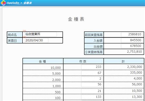 種金|金種計算器・現金金種表生成ツール(給与等) 